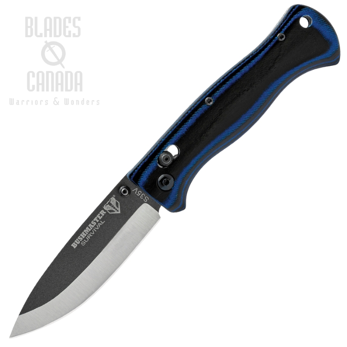 United Cutlery Bushmaster Bushcraft Explorer Crossbar Lock Folding Knife, S35V Steel, Micrata Blue/Black, UC3619